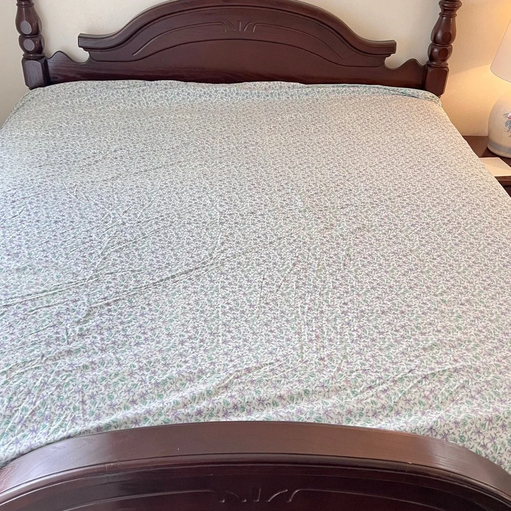 Vtg. Coming Home King Reversible Duvet Cover Floral‎ Cotton Made USA Cottagecore